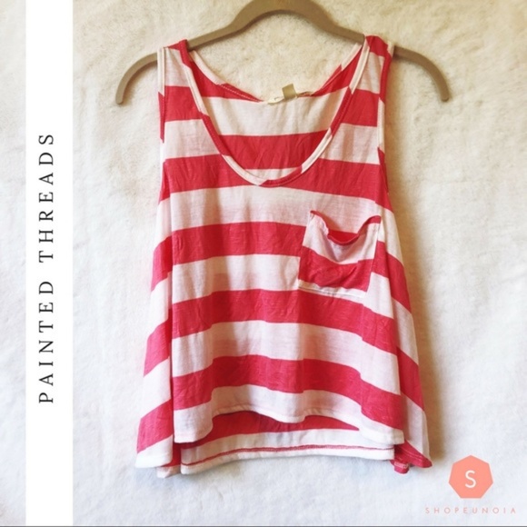 [SOLD] Painted Threads Pink Striped Tank - Picture 5 of 5